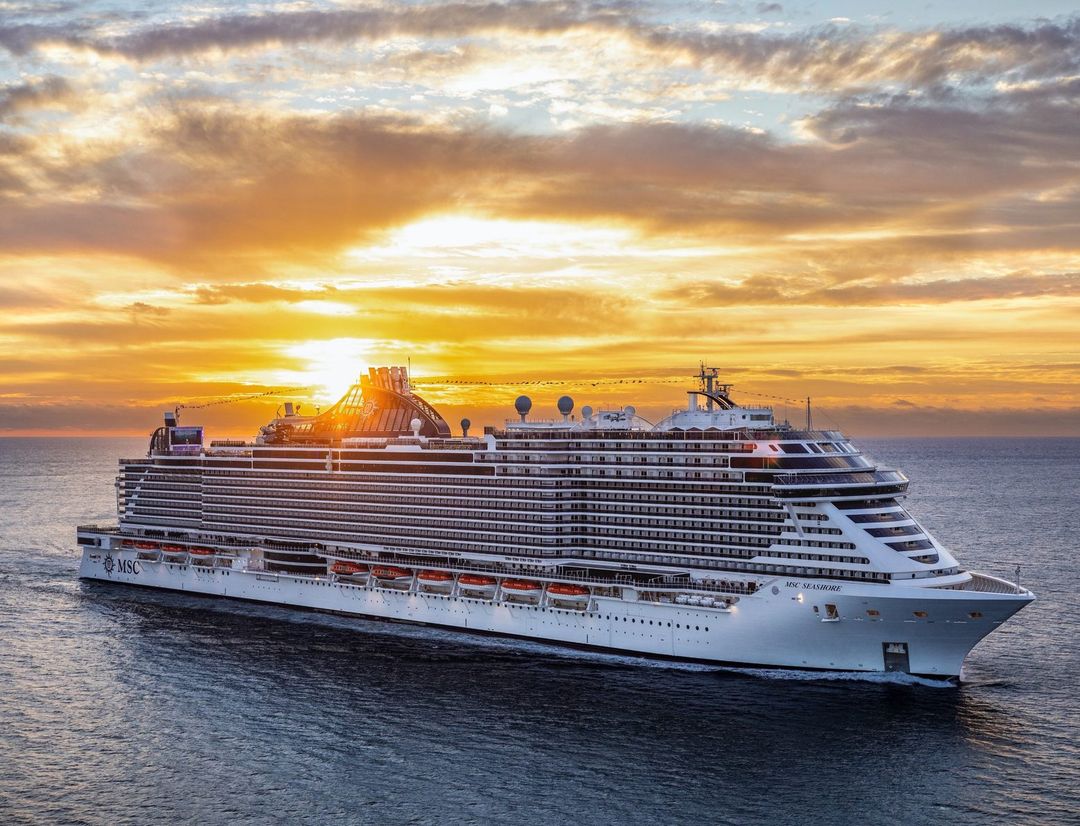 MSC Seashore sailing through the caribbean