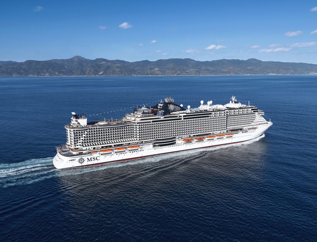 MSC Seaside sailing through the caribbean