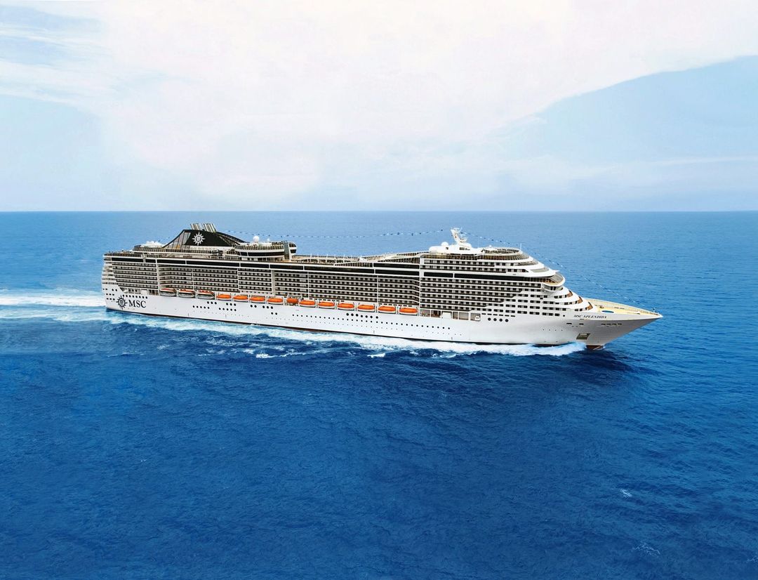 MSC Splendida sailing through the caribbean
