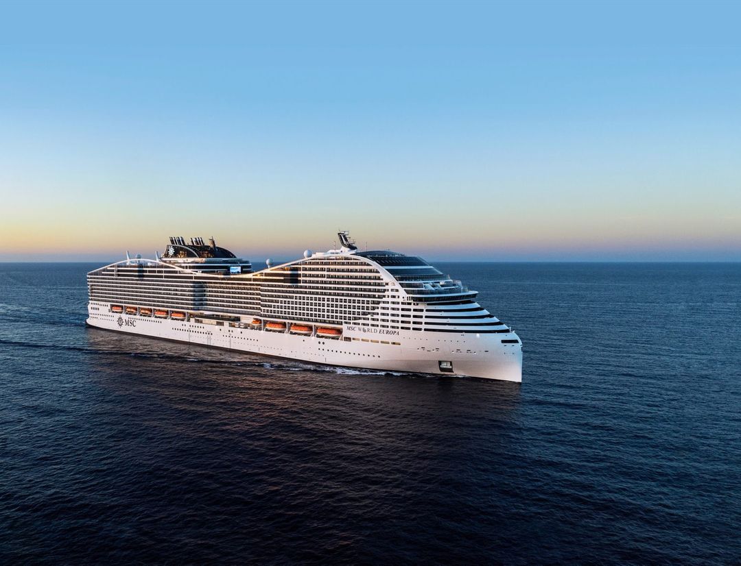 MSC World Europa sailing through the caribbean