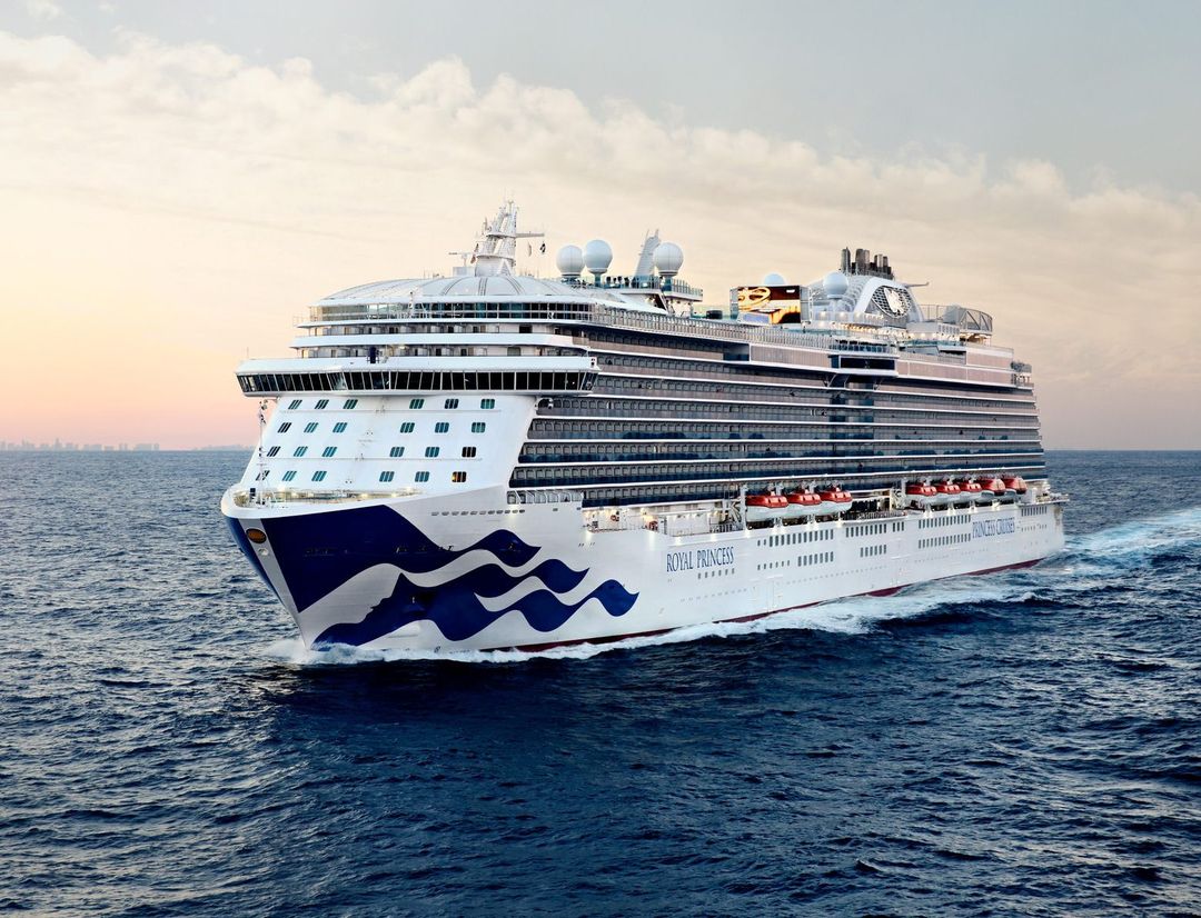 Royal Princess sailing through the caribbean