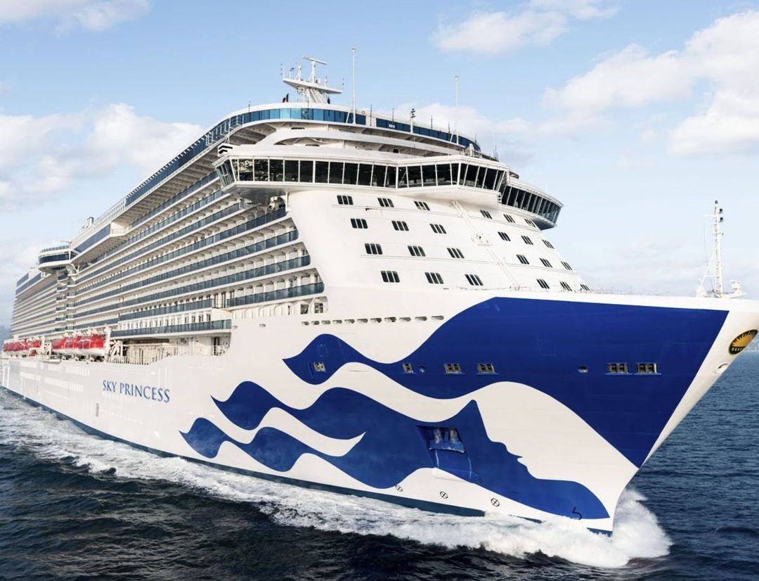 Sky Princess sailing through the caribbean