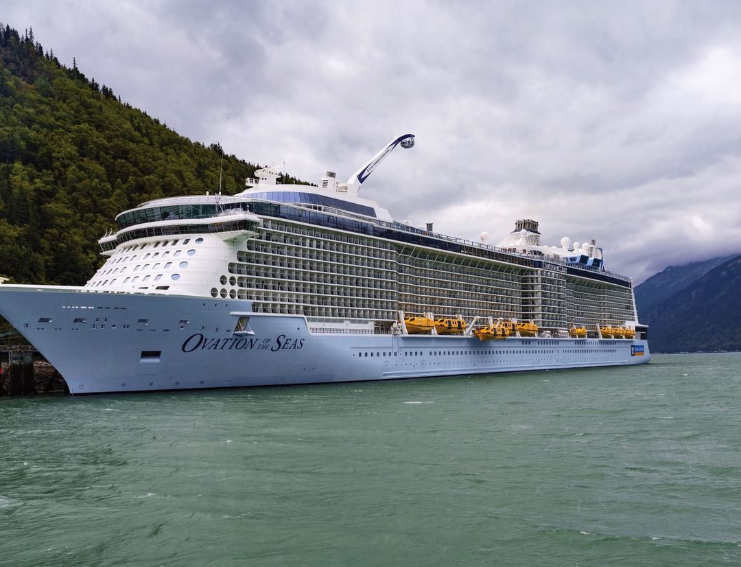Ovation of the Seas sailing through the caribbean