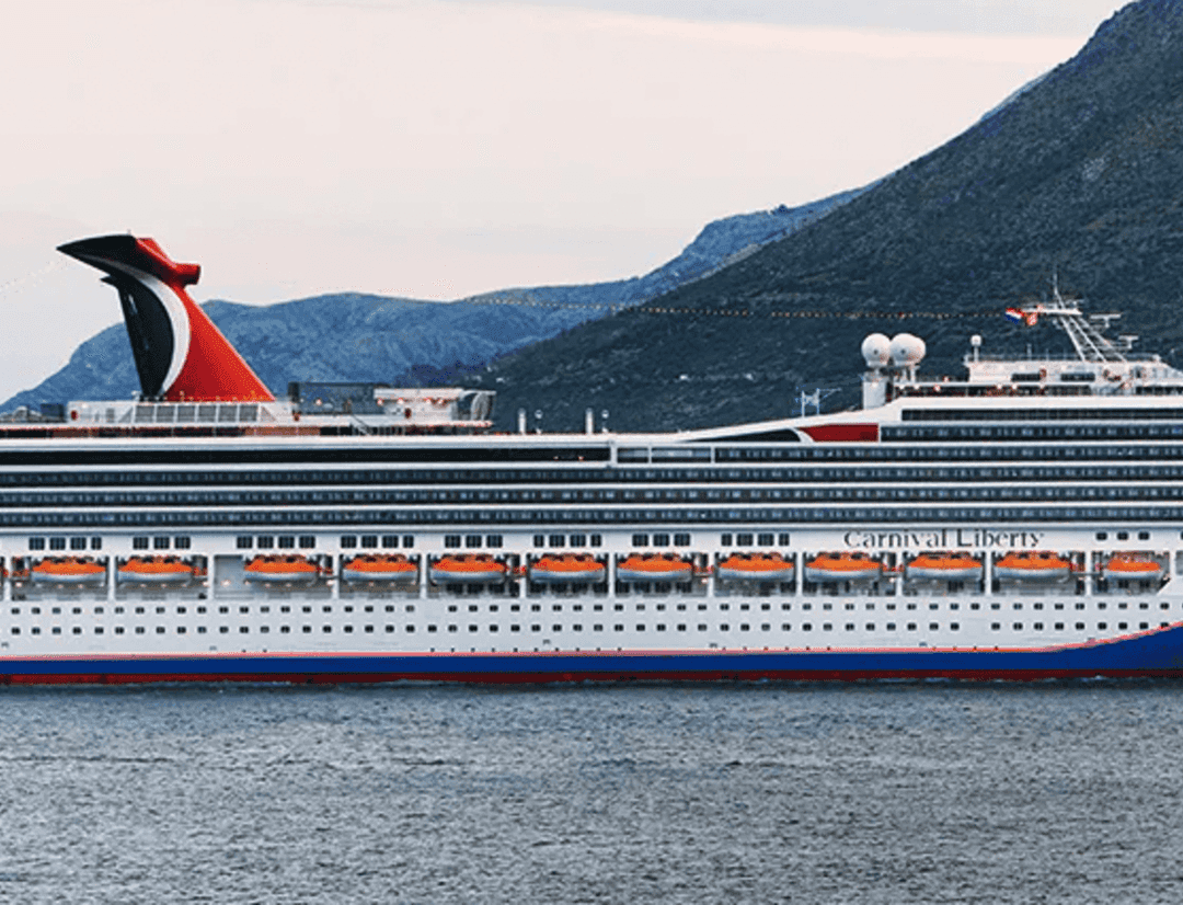 Carnival Liberty sailing through the caribbean