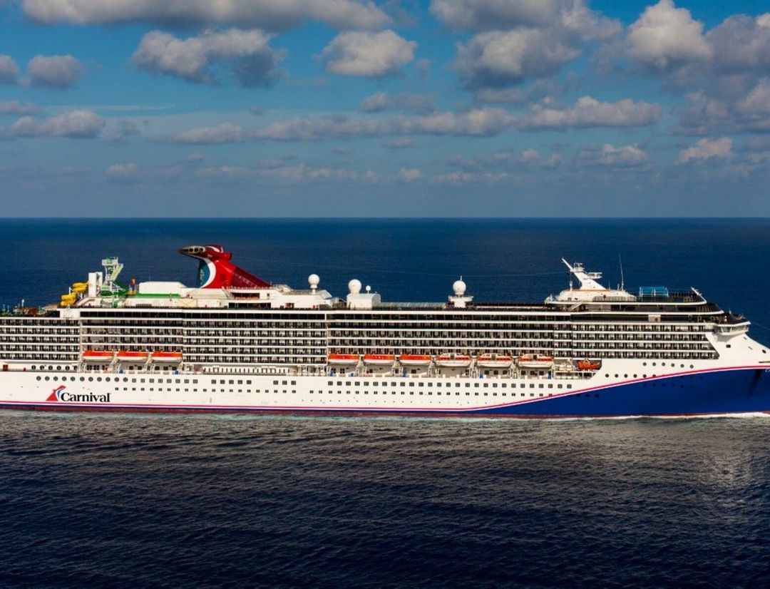 Carnival Pride sailing through the caribbean
